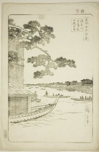 浅草川的成功之松和大宫桥，选自 "名所江户百景 "系列。 作者 歌川宏重