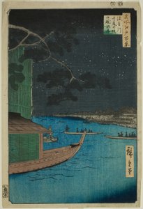 浅草川的成功之松和大名桥，选自 "名所江户百景 "系列 作者 歌川宏重
