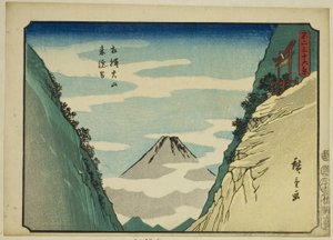 相模省大山的雷吾谷（相模大山雷吾谷），选自 "富士山三十六景 "系列 作者 歌川宏重
