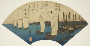 筑岛归帆》，选自 "东都八景 "系列 作者 歌川宏重