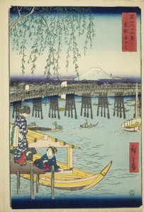 东都的两国桥（东两国），选自 "富士山三十六景 "系列 作者 歌川宏重