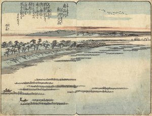 位于品川南部O_mori的Samezu海滩，1850-1853