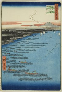 南品川的鲛人海岸（南品川鲛人海岸），选自 "江户百景 "系列 作者 歌川宏重