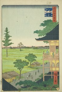 五百罗汉寺斋堂，选自 "名所江户百景 "系列 作者 歌川宏重