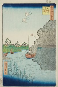 利根川的散松（利根川巴拉巴拉松），"名所江户百景 "系列第 71 号 作者 歌川宏重