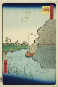 利根川上的散松（利根川巴拉巴拉松），选自 "江户名胜百景 "系列 作者 歌川宏重