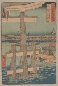 在Aki省严岛神社的场景