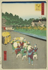芝神明神社和藏王寺（芝神明藏王寺），选自 "江户百景补遗 "系列 作者 歌川宏重