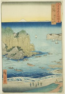 下沙省：外湾铫子滩，选自 "六十余省名胜 "系列。 作者 歌川宏重