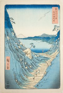 信浓省盐尻山口（信浓盐尻图），选自 "富士山三十六景 "系列 作者 歌川宏重