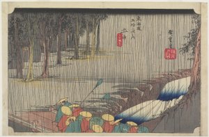 Spring Rain，Tsuchiyama，c.1833