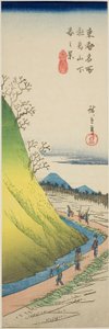 飞鸟山麓的春景（Asukayama shita haru no kei），选自 "东都名胜（东都名胜）"系列 作者 歌川宏重