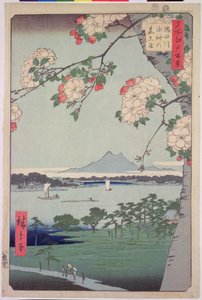 隅田川上的Suigin Grove和Masaki，来自“江户一百个着名景观（东京）”，1856年
