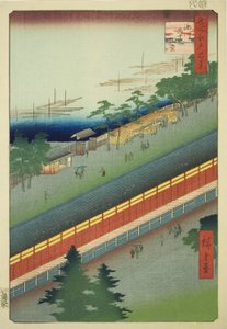 深川三十三间堂（深川三十三间堂），选自 "名所江户百景 "系列 作者 歌川宏重