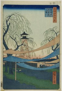 位于白郎町的初音骑马场（白郎町初音之场），出自 "江户百景 "系列。 作者 歌川宏重
