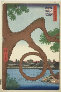 上野寺院的月松，选自 "名所江户百景 "系列 作者 歌川宏重