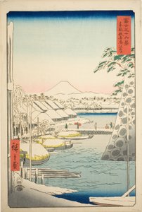 富士山三十六景 "系列中的 "东都夕佳河畔"（东都夕佳桥 作者 歌川宏重