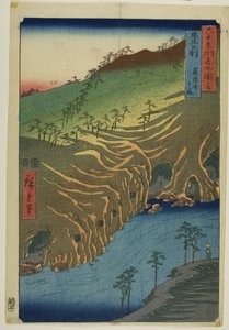 丰前罗汉寺下的道路，选自 "东海道五十三站 "系列 作者 歌川宏重