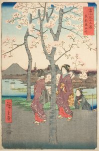 东都墨田堤岸（东都墨田堤岸），选自 "富士山三十六景 "系列 作者 歌川宏重