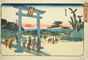 深川富冈八幡神社（深川富冈八幡），选自 "江户名胜（江户名胜）"系列 作者 歌川宏重