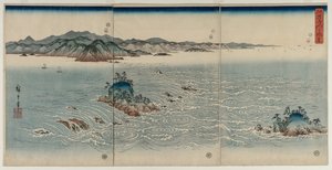 1857年的阿波惠而浦。 作者 歌川宏重