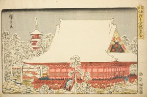 浅草金流山寺的年末庙会，选自 "东都名胜（东都名胜）"系列 作者 歌川宏重
