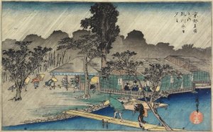 Tadasu Bank的暮光淋浴，c。 1834年