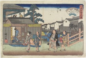 位于Ryo_goku的Yanagibashi的梅川，c.1835-1842