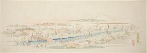小金井景色（小金井之景），选自江户近郊著名景色无标题系列 作者 歌川宏重