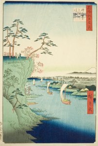 江户名胜百景 "系列中的 "江户台和利根川"（江户台利根川赋）。 作者 歌川宏重