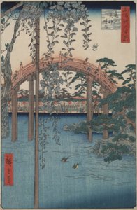 江户百景》系列中龟户天神社的紫藤花 作者 歌川宏重