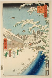 爱宕山脚下的薮街，选自 "名所江户百景 "系列 作者 歌川宏重