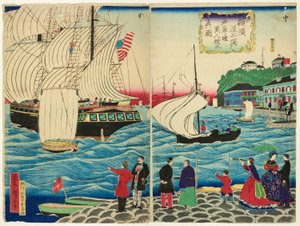 从横滨码头眺望海滨外国建筑群的真面目（横滨蝶羽之织会馆之新津）