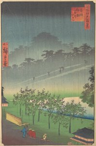 赤坂雨中的桐柏晚景，1859年。