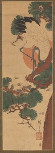 鹳、太阳和松树