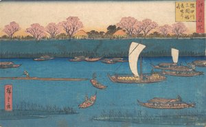 隅田川みめぐり花かりのキ。 作者 歌川广重二世