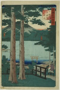 下总省中禅寺湖（下总中禅寺湖水），选自 "各省名胜百景（Shokoku meisho hyakkei）"系列