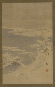 冬季风景，19世纪中期。 作者 歌川广重二世
