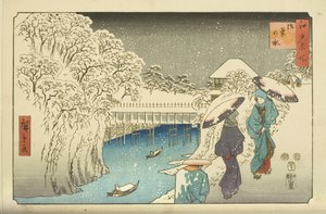 御茶水（彩色木版画） 作者 歌川二广