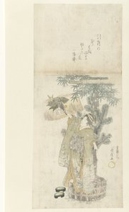 年轻女子弹奏巴特里多尔舞曲 作者 歌川国弘