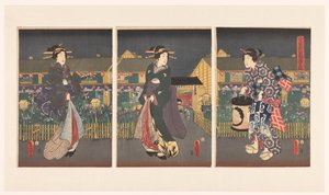 盛开的鸢尾花
善成花丛（物体上的标题） 作者 歌川国贞（一）