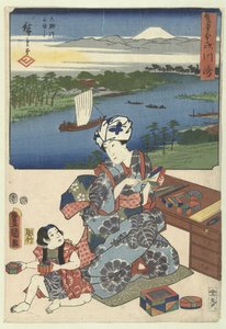 川崎（物品上的标题）
De 53 stations door twee penselen（系列标题）
Sohitsu gojusan tsugi（物品上的系列名称） 作者 横河武次郎