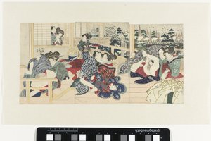 冬日露台上的情侣 作者 歌川国贞（一）