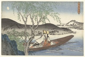穿着 Een Asazuma 靴子的 Shirabyoshi Danseres Asazumabune（Chite On 对象） 作者 山口屋东兵卫