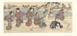 扔雪球 作者 歌川国贞（一）