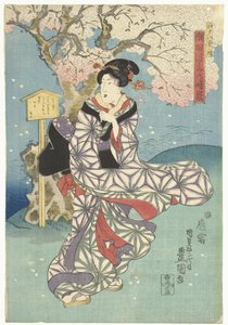 隅田川风雨天
江户八景（系列标题）
江户八景之内景（实物上的系列标题） 作者 歌川国贞（一）
