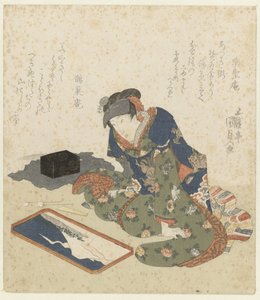 妇女制作沙画 作者 歌川国贞（一）