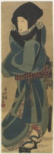 （斗篷和胡德的女人），c。 1830年至1844年 作者 歌川国贞