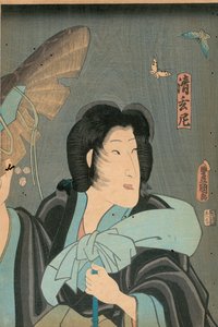 诗人与蝴蝶，大田屋泷吉出版 作者 歌川国贞
