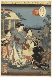 村崎夫人的《源氏物语》中的场景，1856年